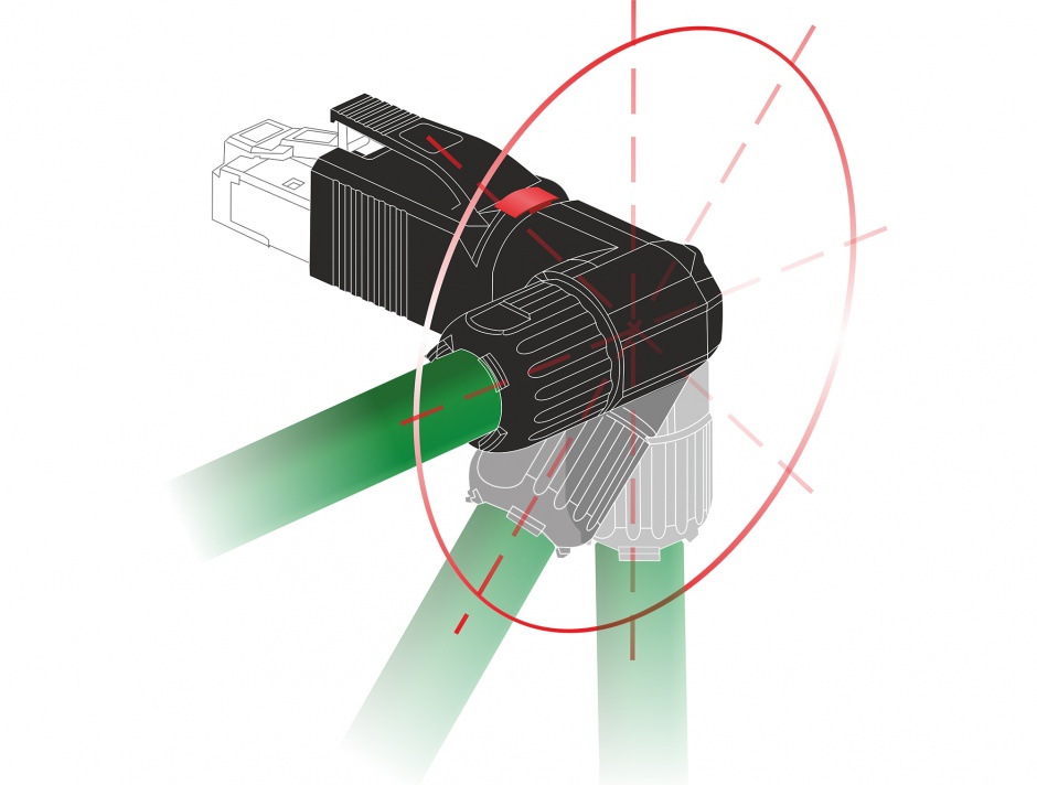 Imagine Conector de ansamblat RJ45 cat 5e pentru fir solid unghi, Delock 86495