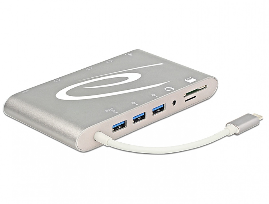 Imagine Docking station USB 3.1 tip C 4K (Gigabit, Mini DP, HDMI, VGA, USB 3.0, jack audio, micro SD/SD slot