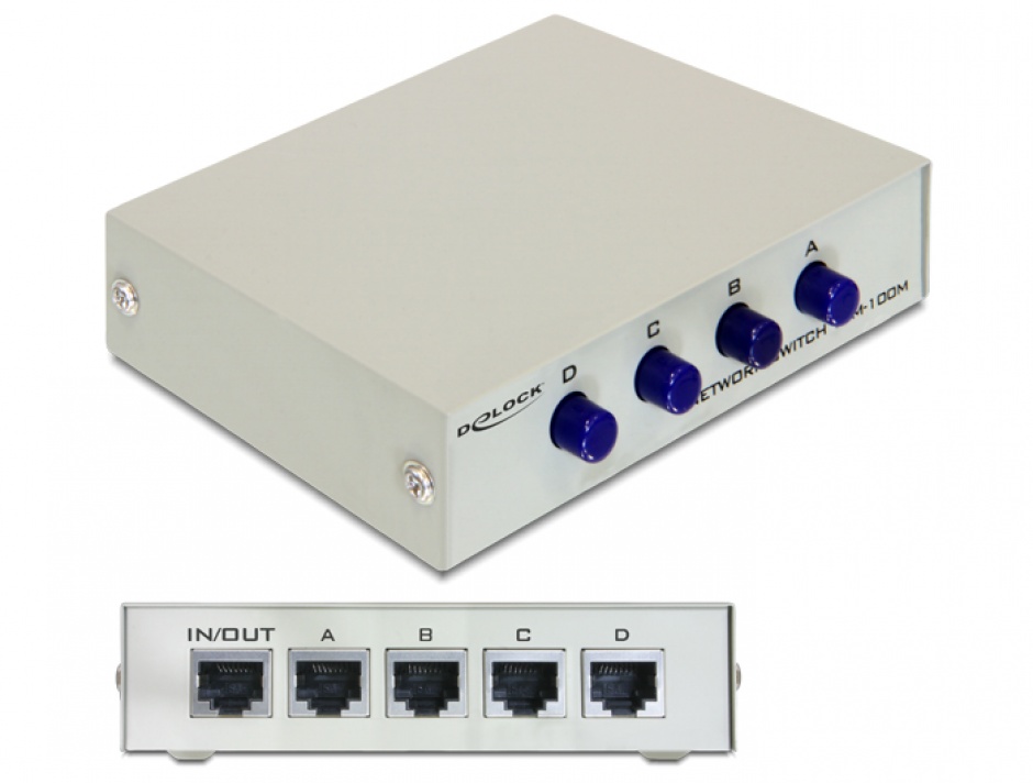 Imagine Switch Ethernet RJ45 10/100 Mb/s 4 Porturi manual, Delock 87588
