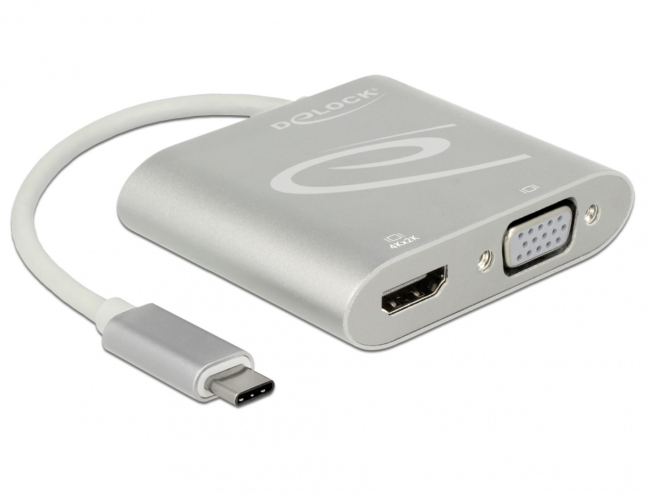 Imagine Adaptor USB-C (DP Alt Mode) la 1 x HDMI + 1 x VGA, Delock 87705
