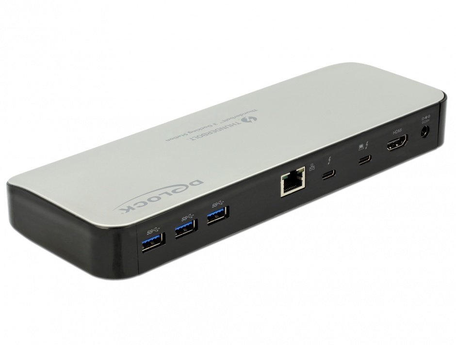 Imagine Docking Station 5K Thunderbolt 3 la HDMI / USB 3.0 / USB-C / SD / LAN, Delock 87725