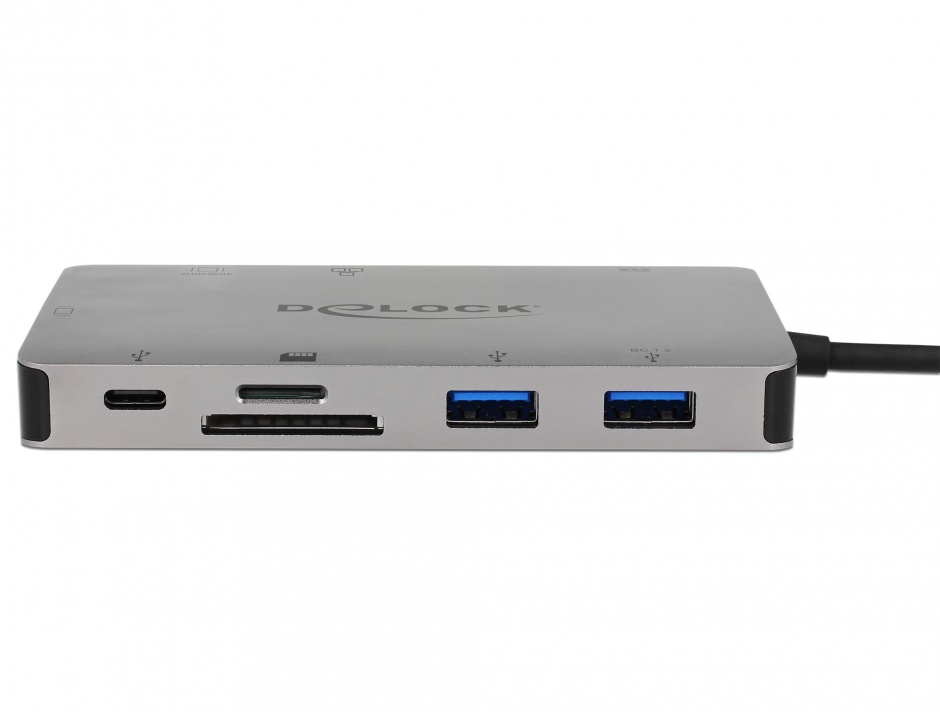 Imagine Docking Station USB-C la HDMI 4K / VGA / USB 3.1 / SD / LAN / PD 3.0, Delock 87735