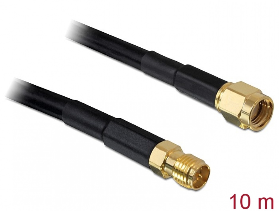 Imagine Cablu prelungitor Antena RP-SMA T-M 10m, Delock 88432