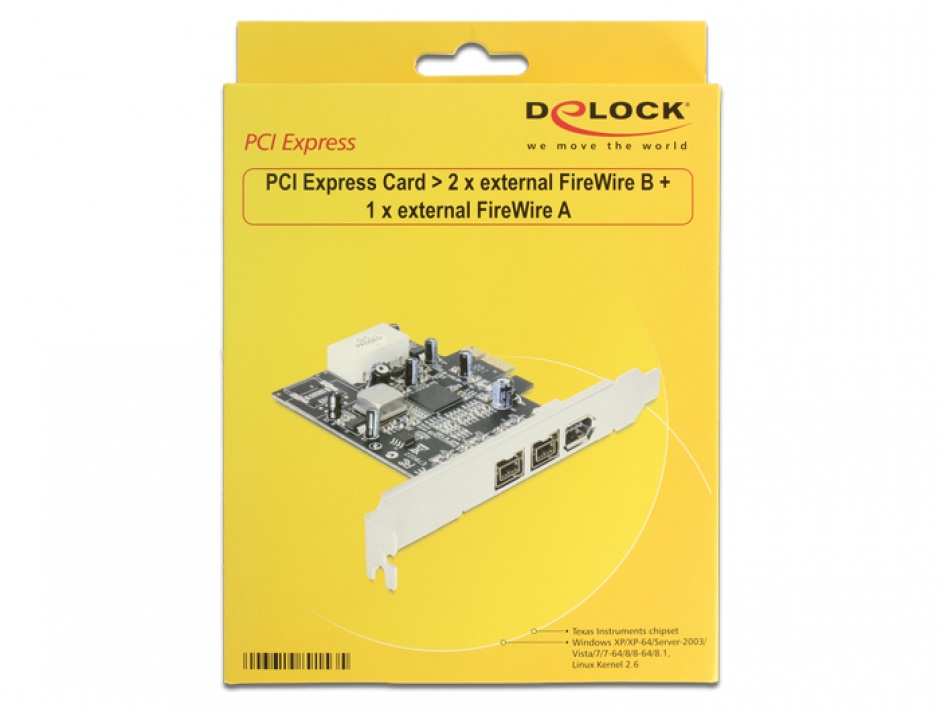 Imagine PCI Express Firewire 2 porturi B + 1 port A, Delock 89153