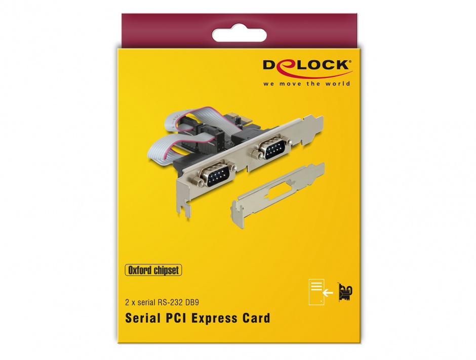 Imagine PCI Express la 2 x Serial RS232, Delock 89220