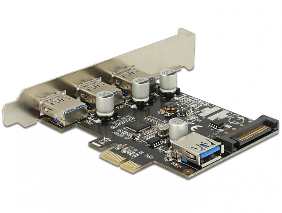 Imagine Placa PCI Express la 3 porturi externe + 1 port intern USB 3.0, Delock 89301