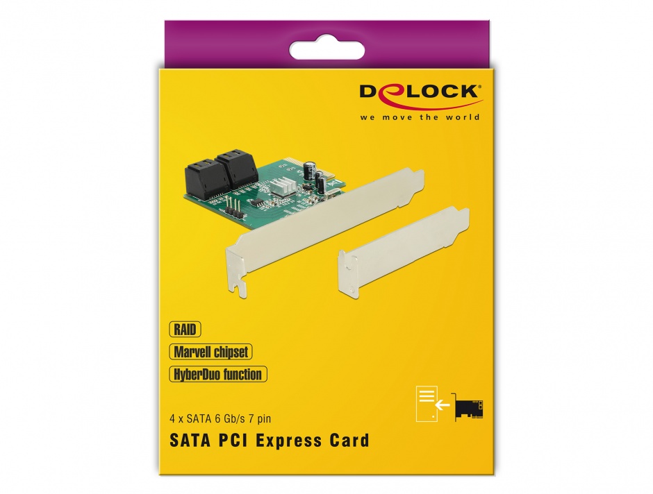 Imagine PCI Express Hybrid cu 4 x SATA 6 Gb/s interne RAID, Delock 89395