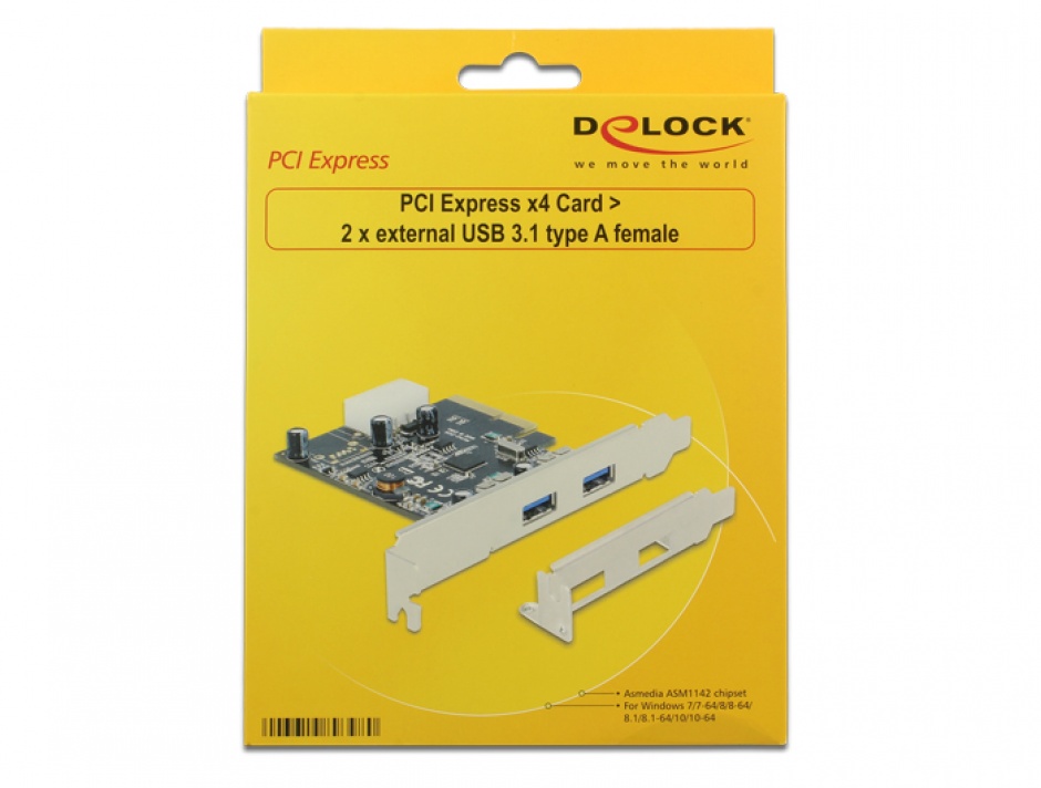 Imagine PCI Express cu 2 x USB 3.1 Gen 2, Delock 89398