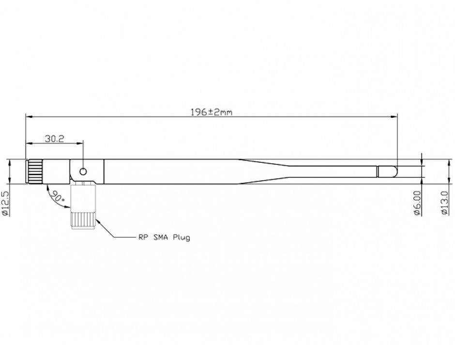 Imagine WLAN Antenna 802.11 ac/a/b/g/n SMA 5 dBi omnidirectional joint black, Delock 89438