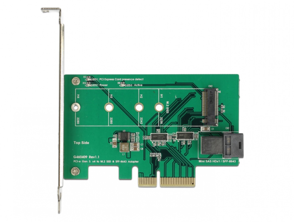 Imagine PCI Express Card la 1 x internal NVMe M.2 PCIe / 1 x internal SFF-8643 NVMe Low Profile Form Factor,