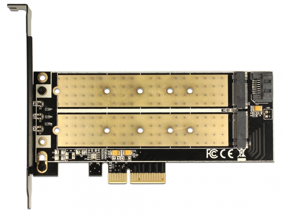 Imagine PCI Express la 1 slot M.2 Key B + 1 slot NVMe M.2 Key M, Delock 89630