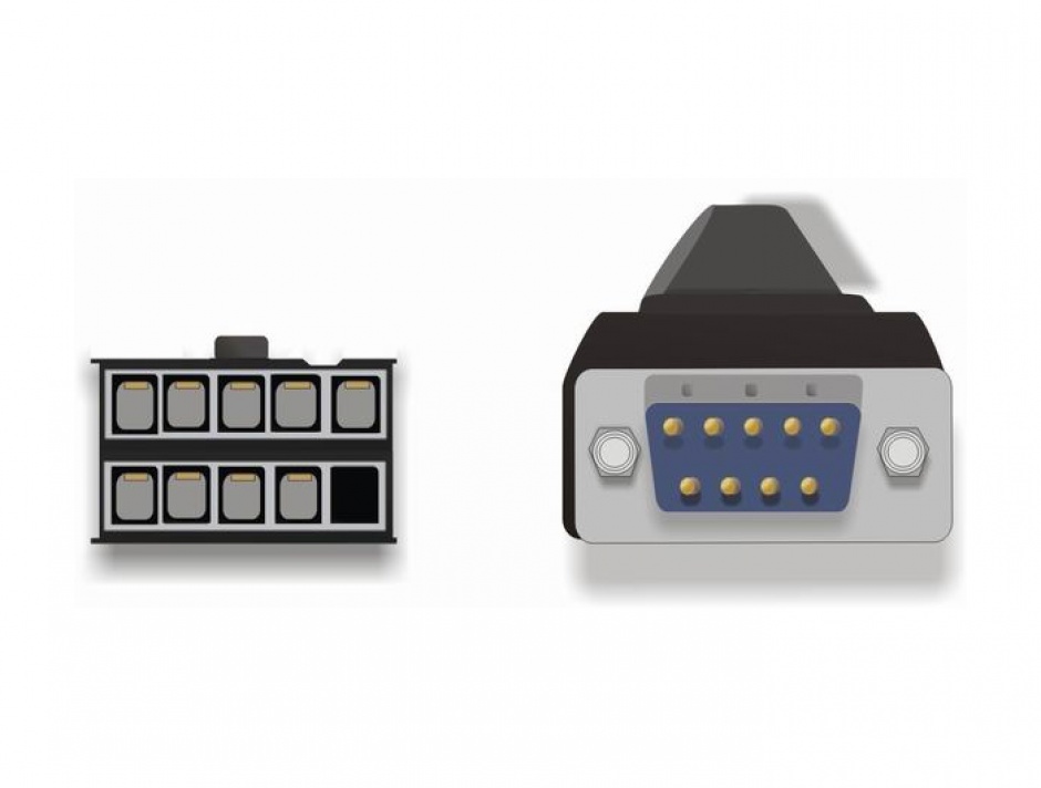 Imagine Cablu serial RS-232 pin header la DB9 tata 1:1 0.25m, Delock 89900