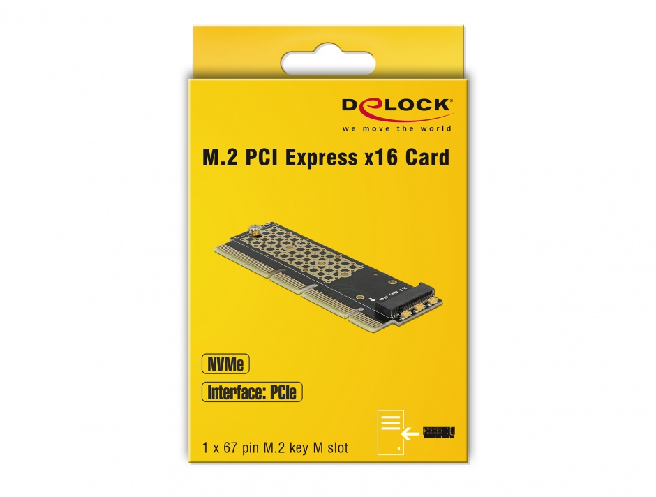 Imagine PCI Express x16 (x4 / x8) la un port NVMe M.2 Key M pentru Server 1U, Delock 90303