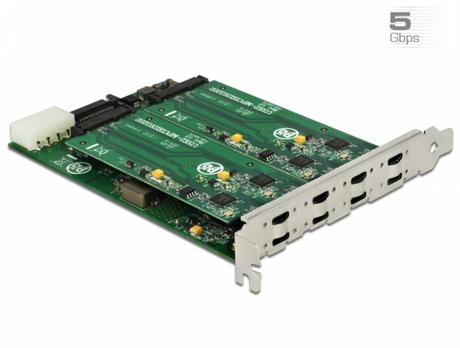 Imagine PCI Express la 8 x USB 3.1 Gen 1 tip C, Delock 90308