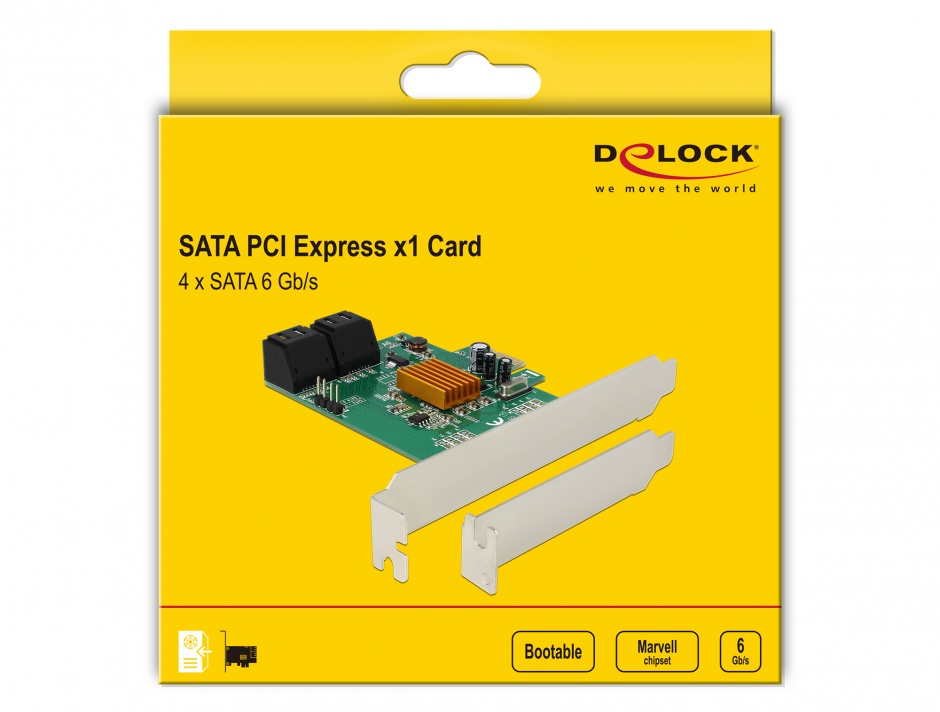 Imagine PCI Express cu 4 porturi SATA III, Delock 90382