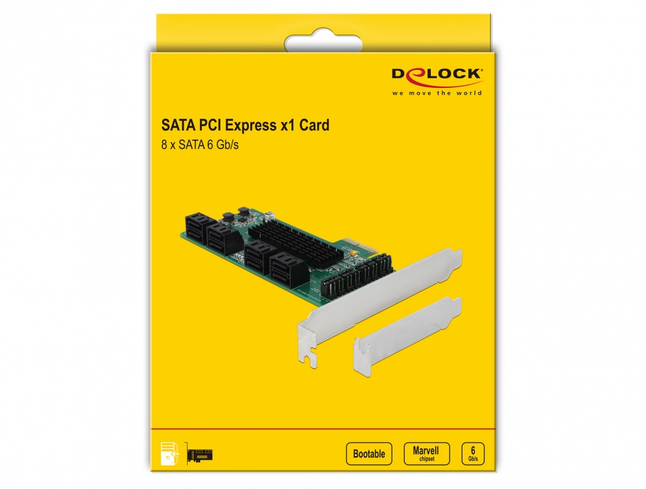 Imagine PCI Express cu 8 porturi SATA III, Delock 90391