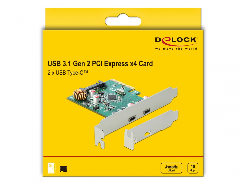 Imagine PCI Express cu 2 x SuperSpeed USB 10 Gbps (USB 3.1 Gen 2) USB-C, Delock 90397