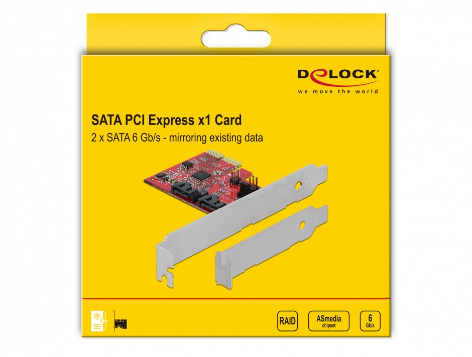 Imagine PCI Express cu 2 porturi SATA III, RAID 1 - mirroring existing data, Delock 90406