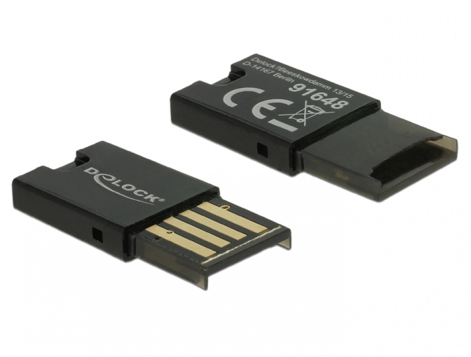 Imagine Cititor de carduri micro SD pe USB 2.0, Delock 91648