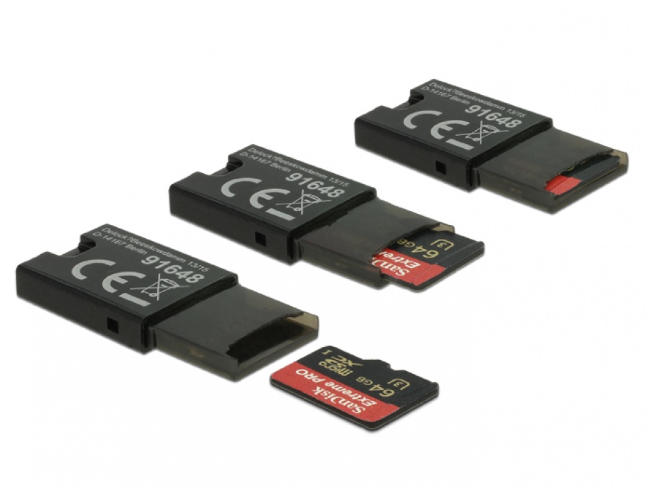 Imagine Cititor de carduri micro SD pe USB 2.0, Delock 91648