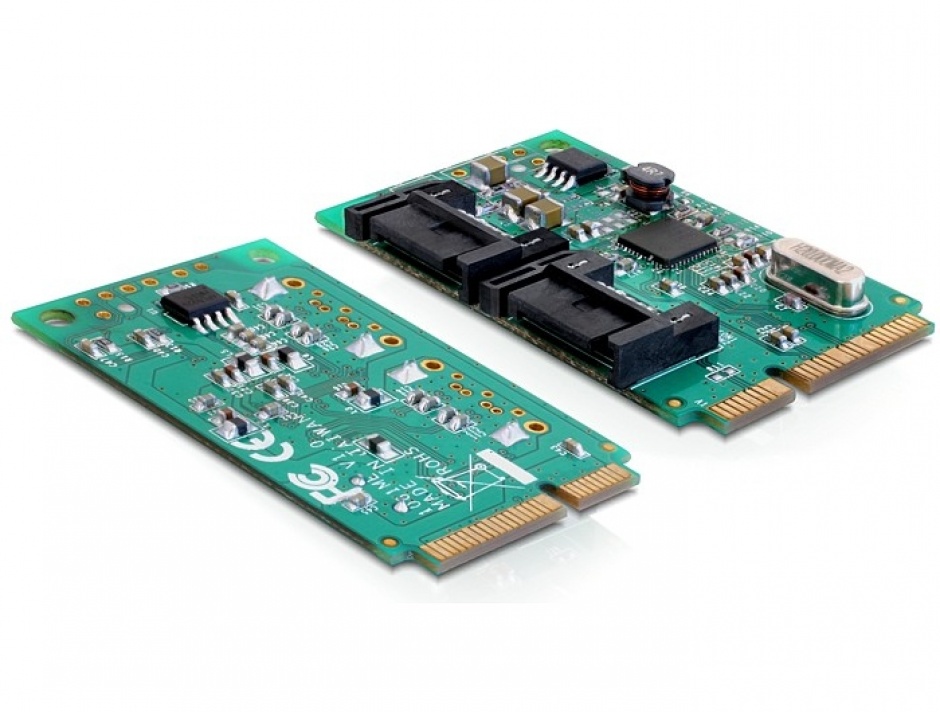 Imagine MiniPCIe I/O PCIe full size 2 x SATA 6 Gb/s, Delock 95225