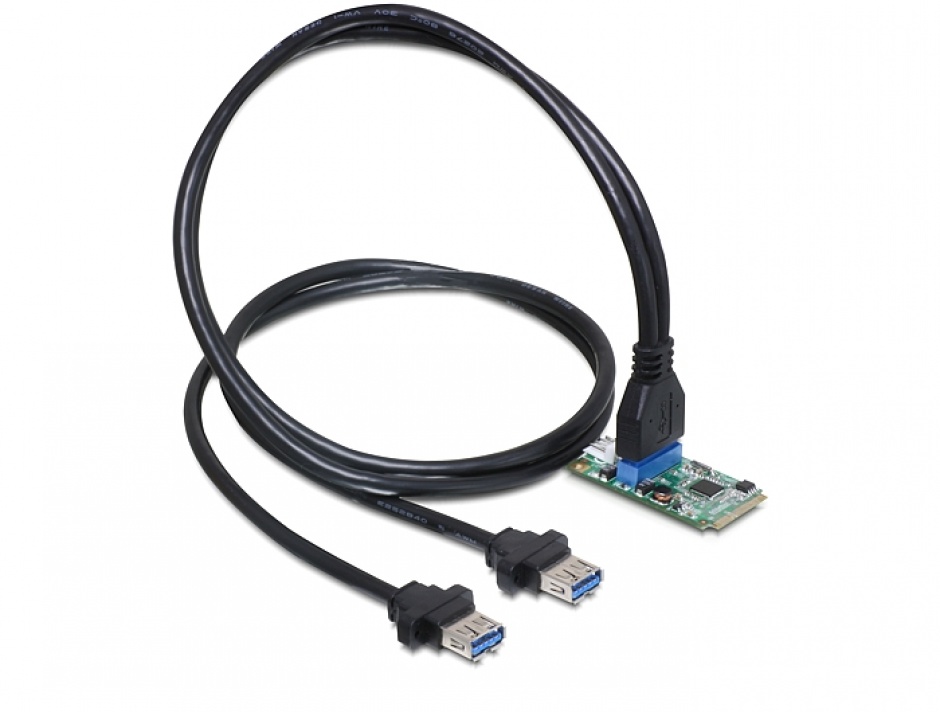 Imagine Mini PCIe I/O PCIe 1 x pin header 19 Pini USB 3.0 Full size, Delock 95234
