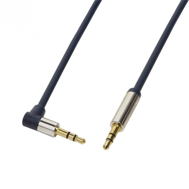 Imagine Cablu audio jack stereo 3.5mm unghi 90 grade T-T 3m, Logilink CA11300