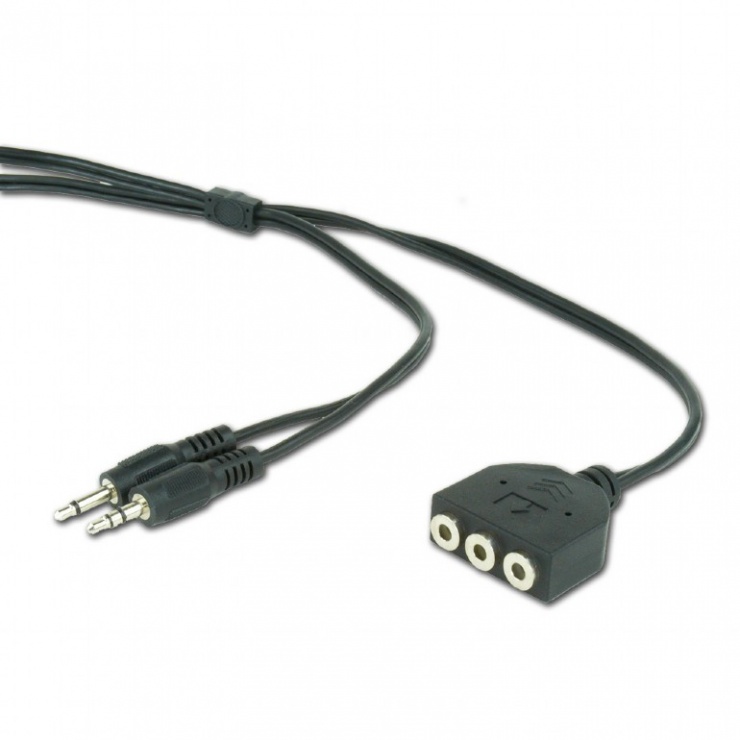Imagine Cablu audio 2 x jack stereo 3.5mm la 3 x jack stereo 3.5mm T-M 1m, CC-MIC-1