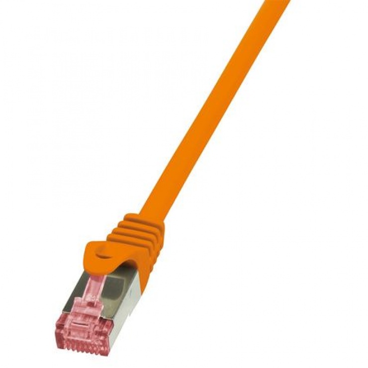 Imagine Cablu de retea RJ45 SFTP cat6 LSOH 0.25m Orange, Logilink CQ2018S
