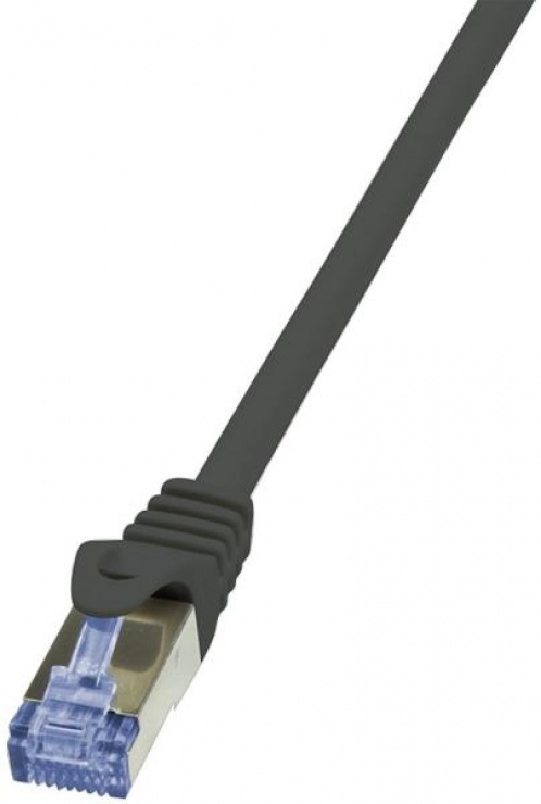 Imagine Cablu de retea RJ45 SFTP cat6A LSOH 0.25m negru, Logilink CQ3013S