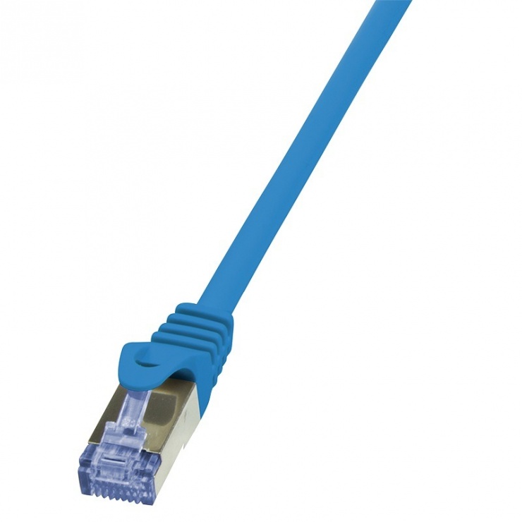 Imagine Cablu de retea RJ45 SFTP cat6A LSOH 0.25m Albastru, Logilink CQ3016S
