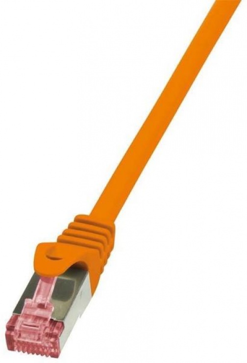 Imagine Cablu de retea RJ45 SFTP cat6A LSOH 0.5m orange, Logilink CQ3028S