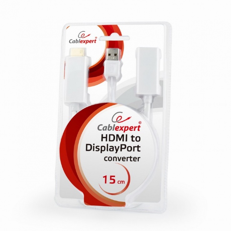 Imagine Adaptor HDMI la Displayport T-M Alb, Gembird DSC-HDMI-DP-W
