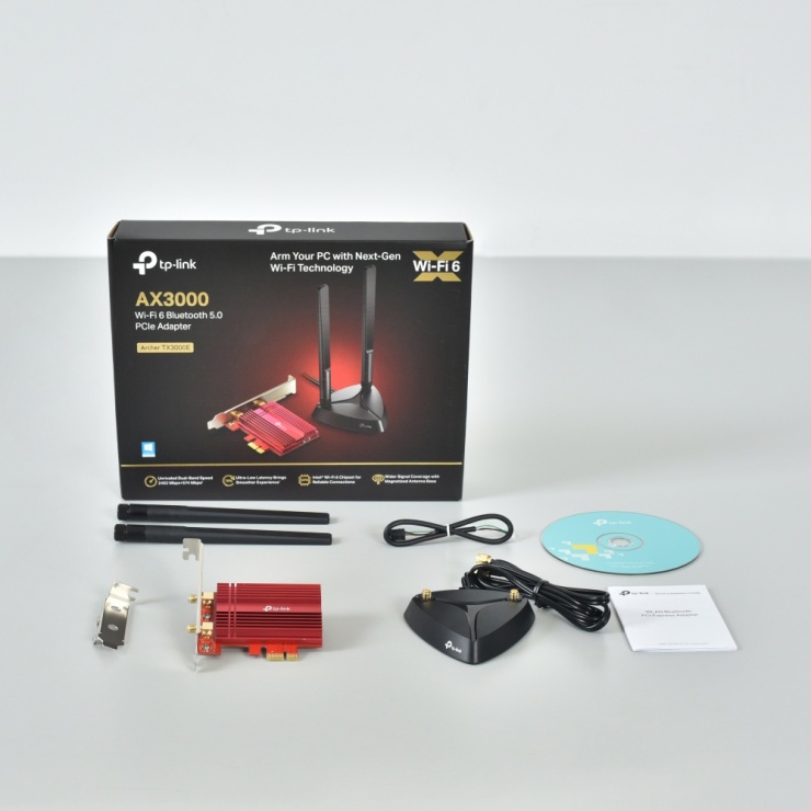 Imagine Adaptor PCI Express Wi-Fi 6 Bluetooth 5.0, TP-LINK Archer TX3000E