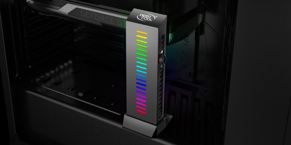 Imagine Suport placa video pentru carcasa cu iluminare RGB, Deepcool GH-01 A-RGB
