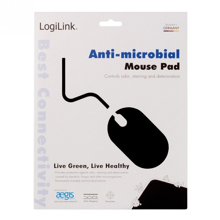 Imagine Mouse pad Anti microbial Negru, Logilink ID0149