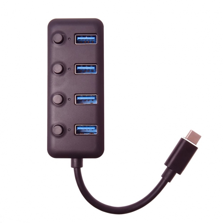 Imagine HUB USB 3.1-C la 4 x USB-A cu switch On/Off, KU31HUB08