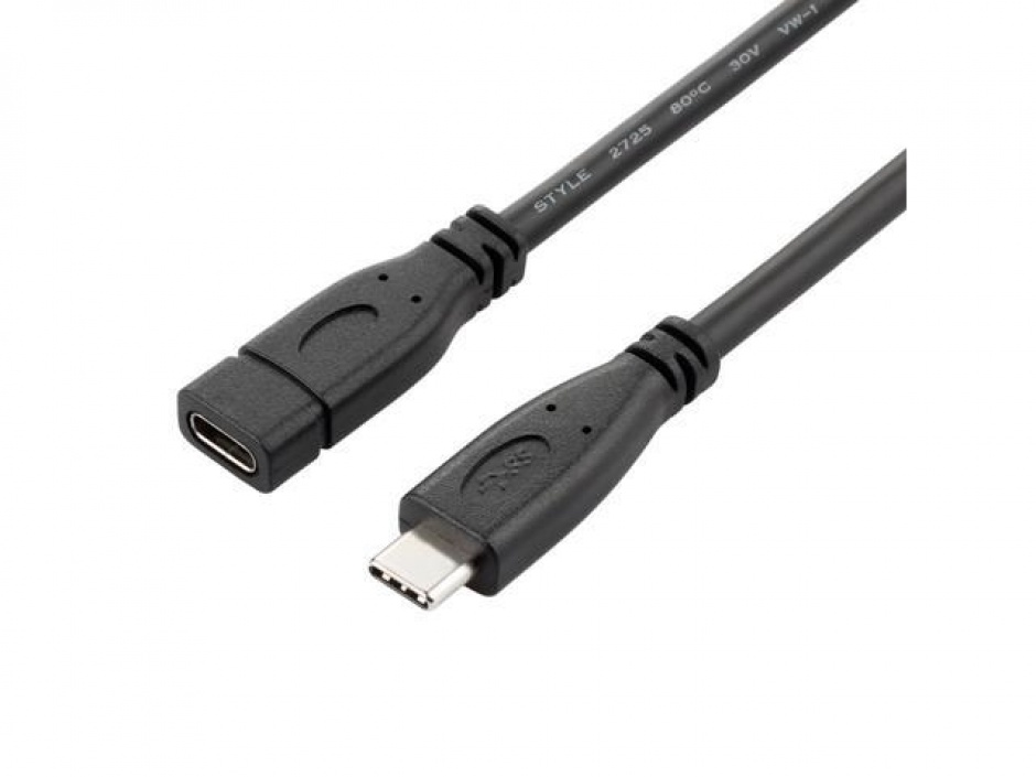 Imagine Cablu prelungitor USB 3.1 Gen 2-C T-M 1m Negru, KU31MFA1