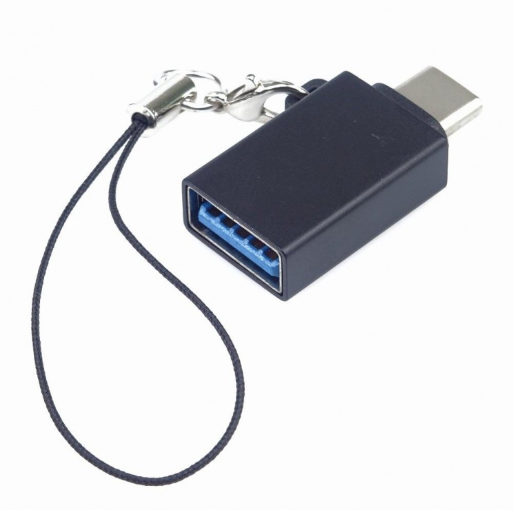 Imagine Adaptor USB-C la USB-A T-M Negru prindere breloc, kur31-18