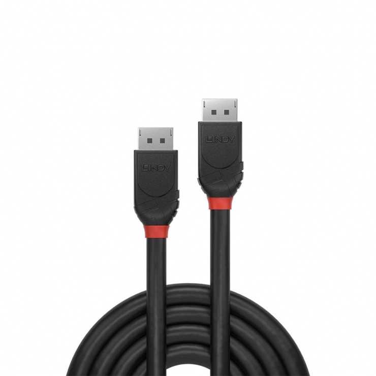 Imagine Cablu Displayport 4K v1.2 Black Line T-T 1m, Lindy L36491