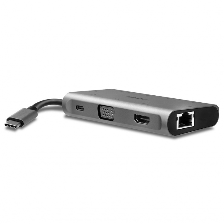Imagine Docking station USB 3.1-C la VGA / HDMI 4K@30Hz / Gigabit LAN / 3 x USB 3.0-A / 1 x microSD / 1 x SD