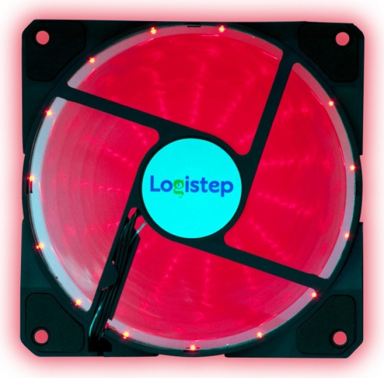 Imagine Ventilator 12mm LED rosu Fluid Bearing, Logistep LS-F12-R