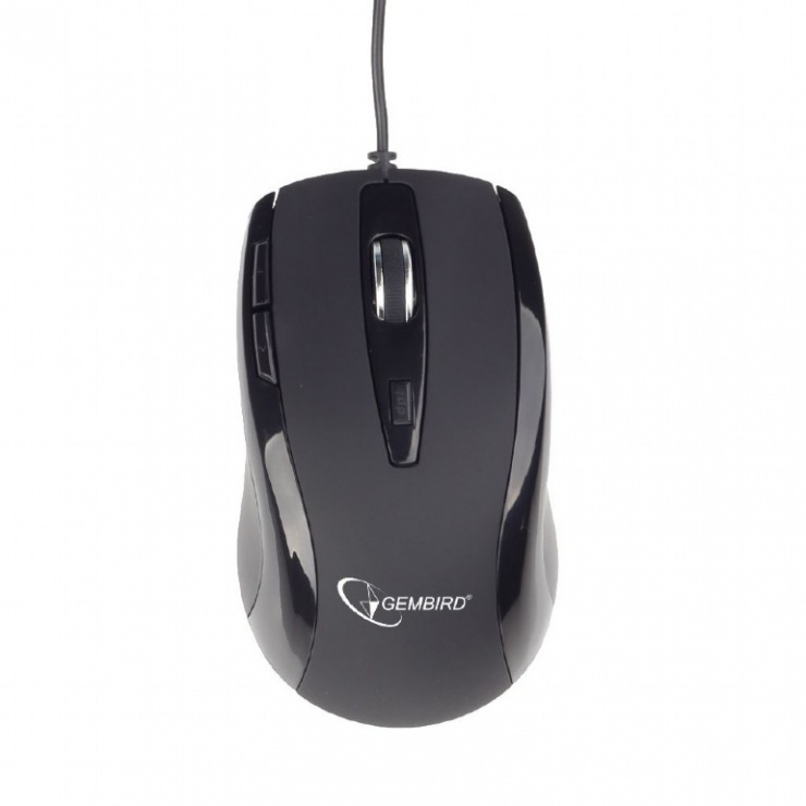 Imagine Mouse Laser USB, 6 butoane, 2400dpi Negru, Gembird MUS-GU-01