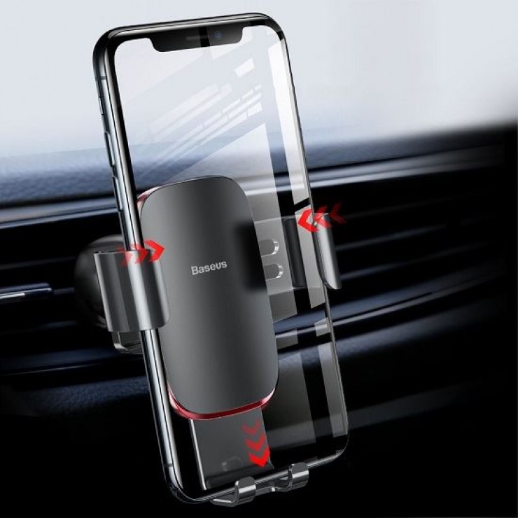 Imagine Suport auto magnetic pentru smartphone cu montare ventilator Argintiu, Baseus Baseus MetalAge/Air