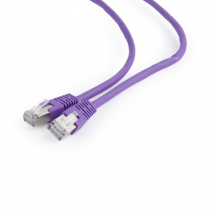 Imagine Cablu de retea RJ45 FTP cat6 0.25m Mov, Gembird PP6-0.25M/V