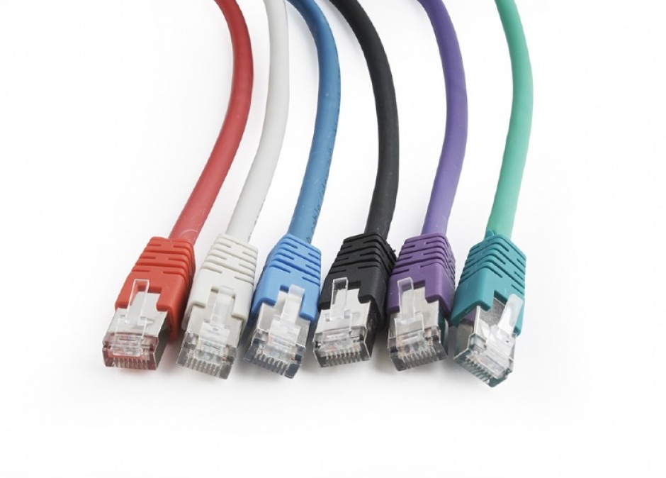 Imagine Cablu de retea RJ45 SFTP cat 6A LSOH 0.5m Mov, Gembird PP6A-LSZHCU-V-0.5M