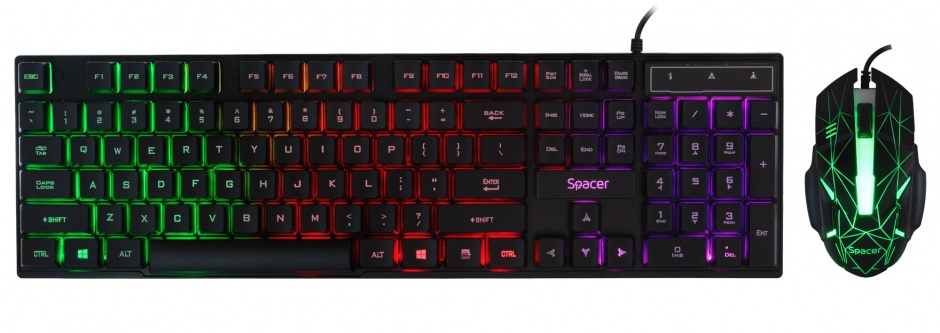 Imagine Kit tastatura si mouse USB Gaming RGB, Spacer SP-GK-01