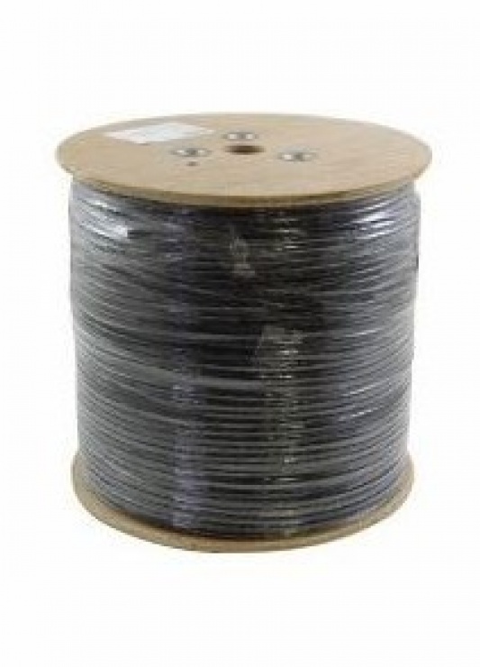 Imagine Rola cablu de retea de exterior CAT5e UTP fir solid 305m Negru, Gembird UPC-5051E-SO-OUT