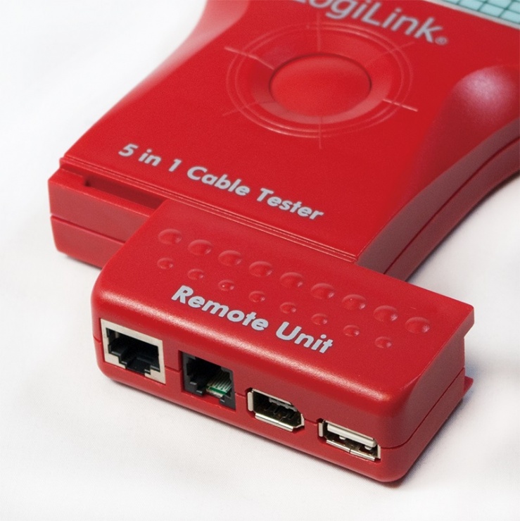 Imagine Tester cablu 5-in-1 (RJ-11, RJ-45, BNC, USB, IEEE1394), LogiLink WZ0014