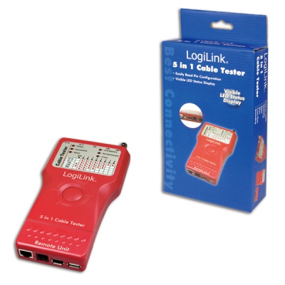 Imagine Tester cablu 5-in-1 (RJ-11, RJ-45, BNC, USB, IEEE1394), LogiLink WZ0014